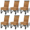 Swen Studio -  Dining Chairs 6 pcs Abaca and Solid Mango Wood